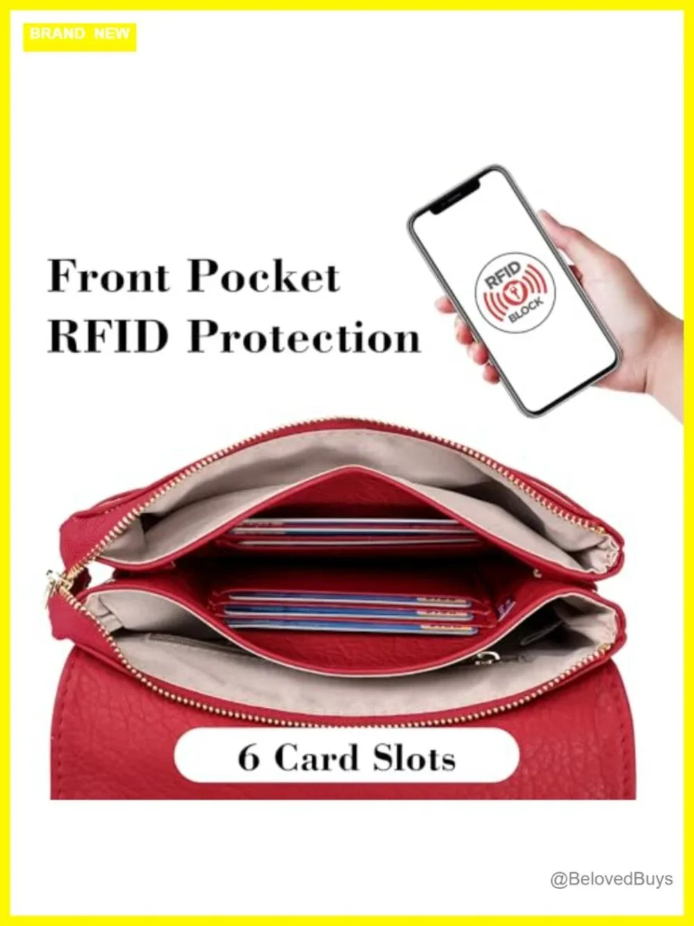 RFID Blocking Small Vegan Leather Crossbody Bag for Travel
